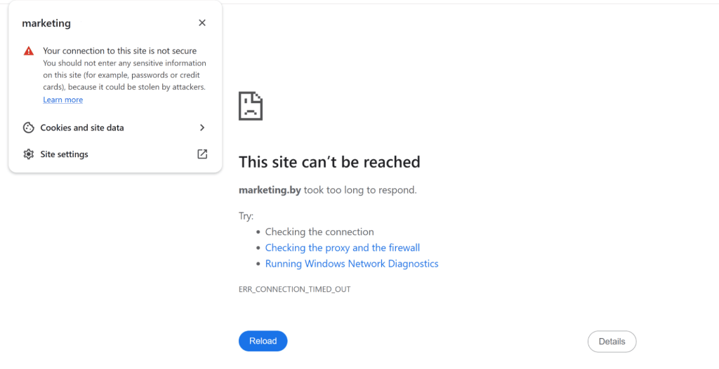 Notification of site unavailability to users