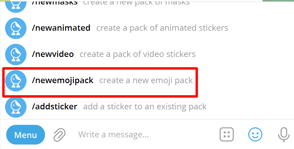 Создать собственные эмодзи для статуса в Телеграм