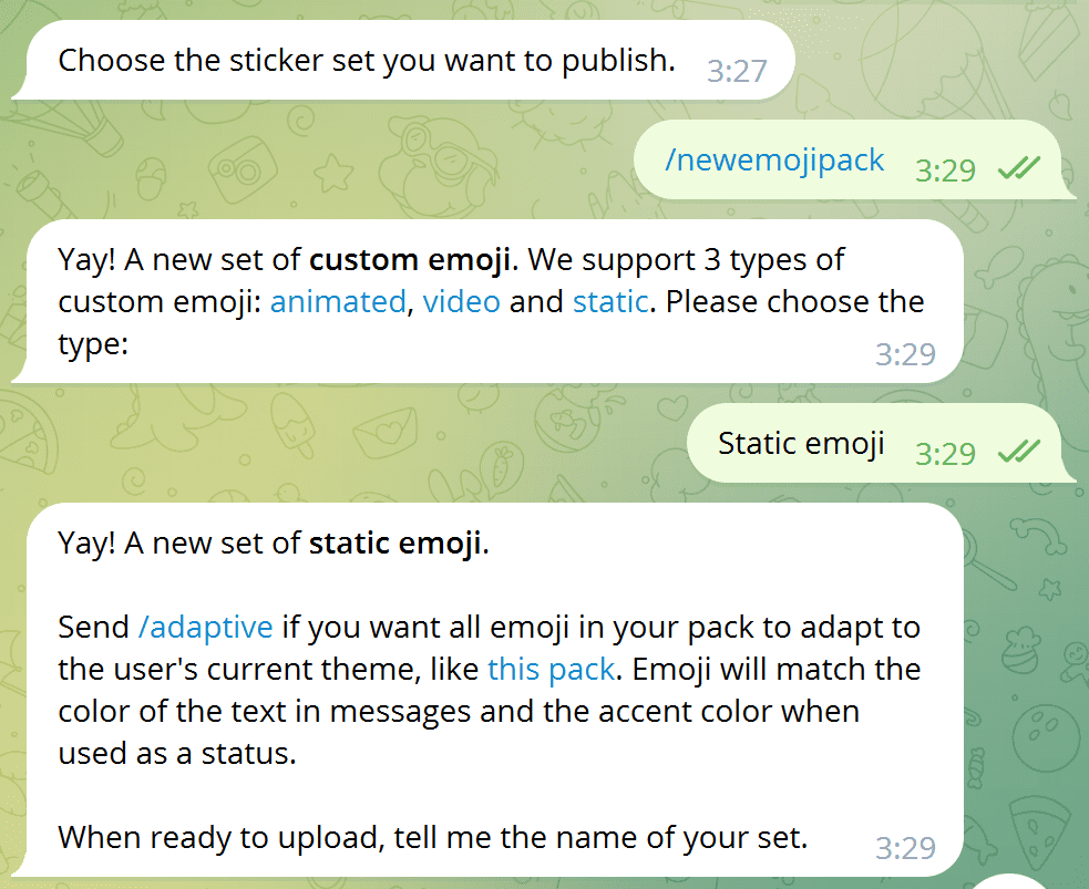 Как создать собственные смайлики в телеграмме