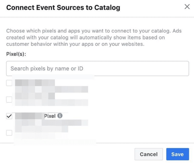 Зв'яжіть каталог з пікселем