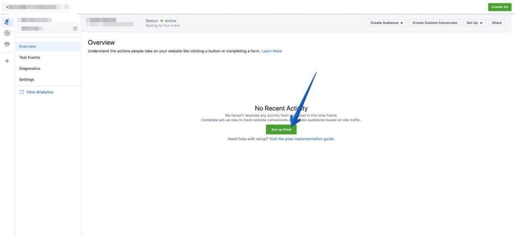 Починаємо налаштування пікселя