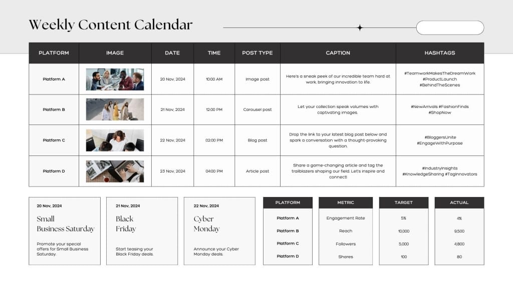 контент-календар приклад оформлення