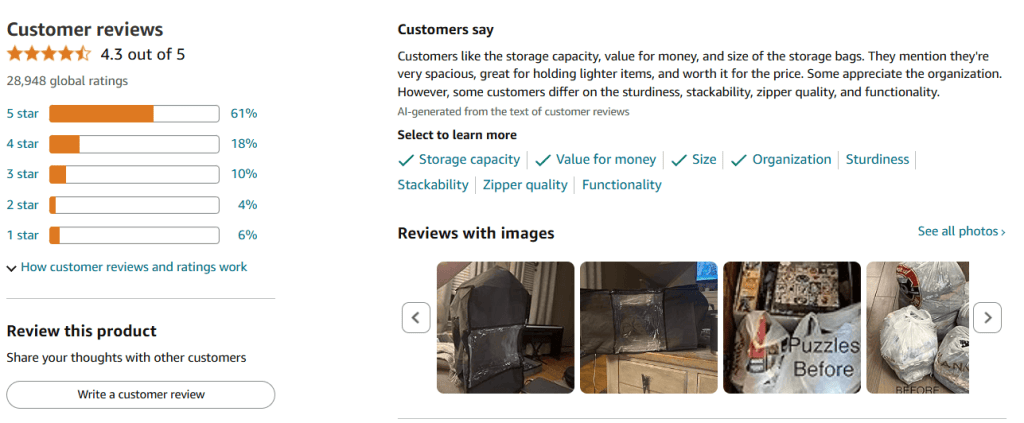 Отзыв на товар на сайте Amazon