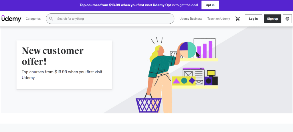 Сайт освітньої технологічної компанії Udemy