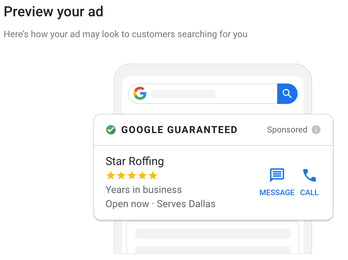 an example of what your ad might look like