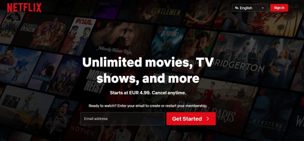 Описание на сайте Netflix об отмене месячной подписки