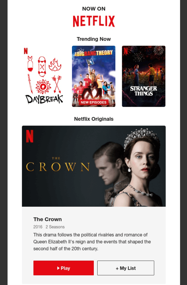 Сообщение от Netflix о возможности просмотреть популярные фильмы и сериалы