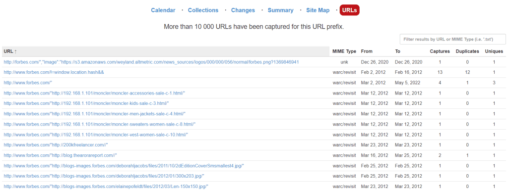 Список уникальных файлов в архиве
