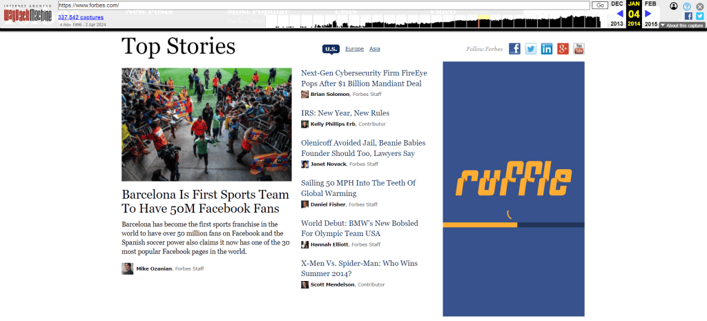 Страница сайта в веб-архиве за 4 июня 2014 г.