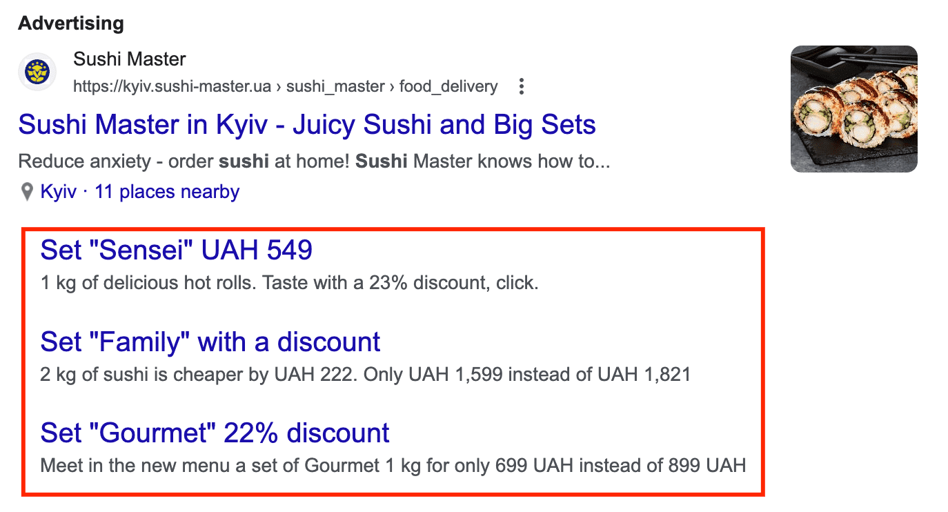 Manual extensions in search ads Additional links