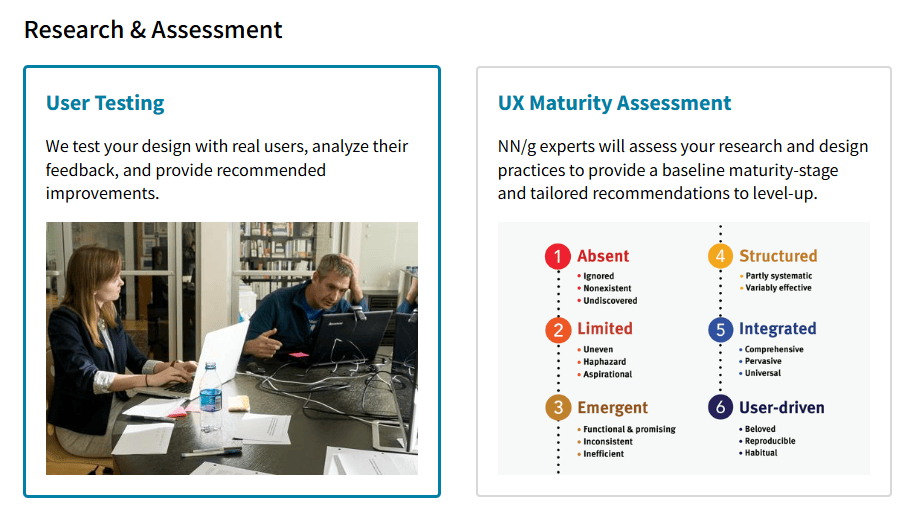 An example of a business style in communicating with the target audience of the Nielsen Norman Group company