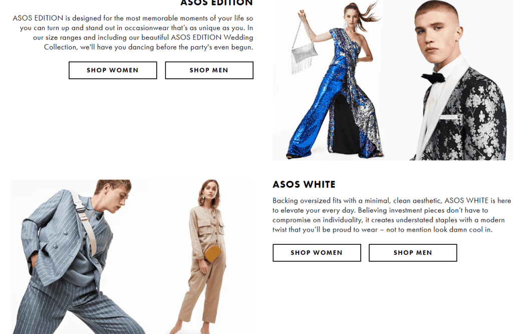 Bold and audacious tone from ASOS to appeal to shoppers